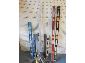 Large Lot Of Levels Rulers And Squares