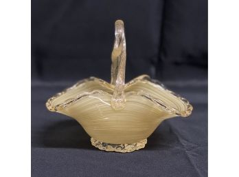 Vintage Hand Blown Venetian Glass Basket