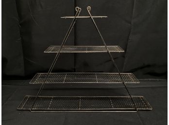 Vintage Mid Century Black Wire Mesh ' A' Shaped Display Shelf