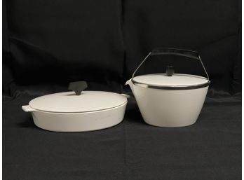 Lot Of (2) MCM Pieces Of White Corning Ware