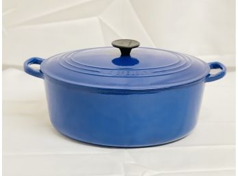 Large Le Creuset  Cast Iron & Blue Enamel Oval Dutch Oven