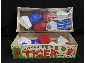 (2) Sets Of Vintage 'Tiger' Brand Electric Lanterns  - In Box -