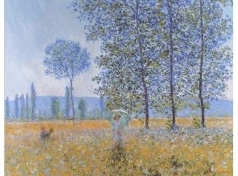 Claude Monet Lithograph Sunlight Under The Poplars