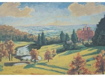 Winston Churchill Lithograph Titled View From Chartwell (279)