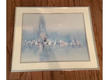 Matted And Framed Signed Print (illegible Signature)