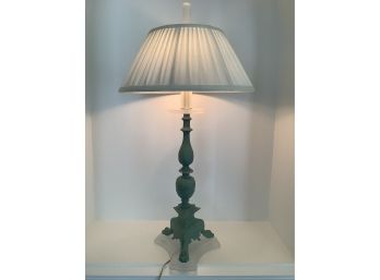 Vintage Unique Lamp In Green And White