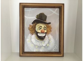 Send In The Clowns Part 1!  Portrait By C. Willis/clown Oil Painting On Canvas Professionally Framed