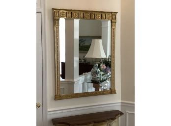 Vintage Gold Carved Mirror With Black Accents