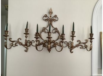 Antique Gold Guilt Wide  Scone Wall Candleabra