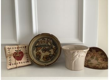 Decorative Ash Tray, White Ceramic Planter, Cloth Coasters And More!