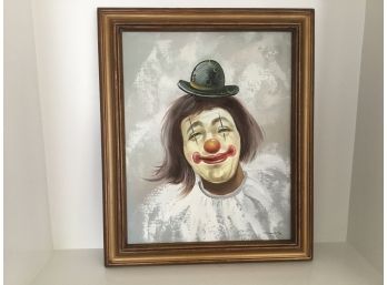 Send In The Clowns Part 2!  Portrait By C. Willis/ground Oil Painting On Canvas Professionally Framed