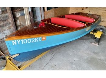 1954 Penn Yan Mahogany Boat With Two Outboard Engines