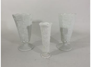 Group Of Milk Glass Vases