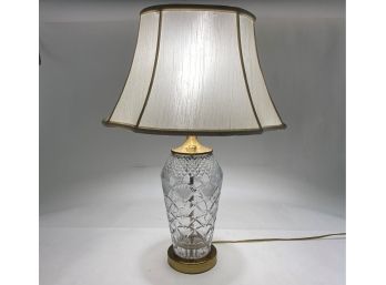 Waterford Cut Crystal Table Lamp With Original Shade