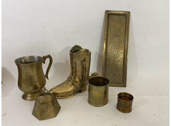 Group Of 6 Vintage Brass Items
