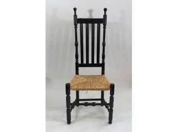 Dark Wood Chair With Rush Seat