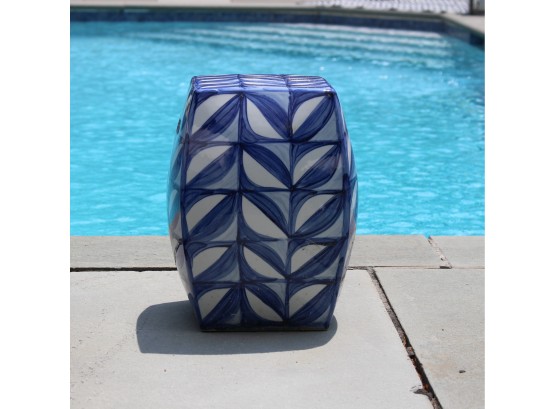 Blue And White Outdoor Pottery Garden Stool