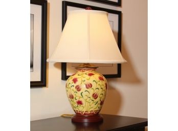 Oriental Accent Floral Urn Lamp