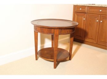 Wooden End Table With Grooved Border Made In Honduras