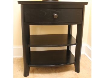 Wooden End Table With One Drawer And Two Shelves In Black