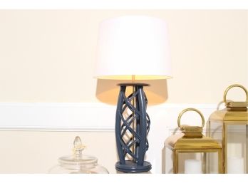 Contemporary Blue Wooden Lamp