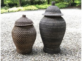 Piper Woven Urn Baskets Small - Ballard Designs