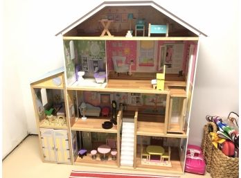 KidKraft Majestic Mansion Wooden Dollhouse With 28-Piece Accessories, Working Elevator And Garage