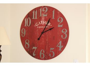 Wooden Plank Rustic Clock 'Gather, Laugh, Love'