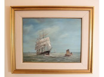 Max Parsons(British 1915-1998) Oil On Woodpanel Nautical Scene