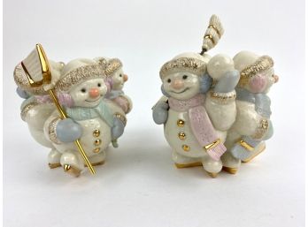 Lenox Snowman Candle Holders