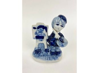 Blue And White Ceramic Figurine