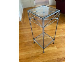 Wrought Metal Square Glass Topped Table
