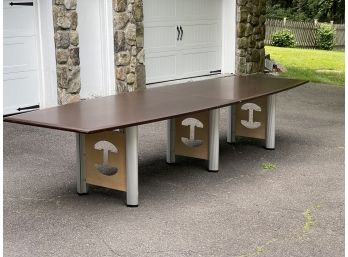 Fabulous 12 X 4 Boat Shaped Conference Table W Board Bases