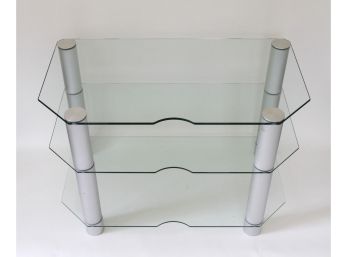 3- Tier TV Stand W Glass Shelves
