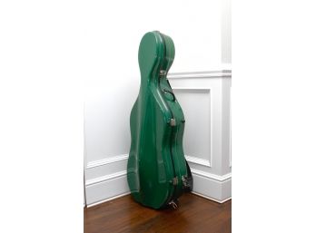Bobelock 2000 Green Fiberglass 3/4 Cello Case W Tan  Velour Interior