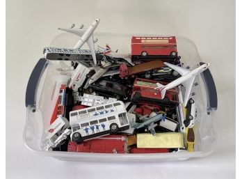 Assorted Toy Cars, Planes, Buses, Firetrucks - Approximately 80