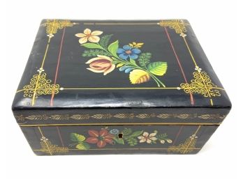 Pretty Hand-painted Vintage Wooden Box