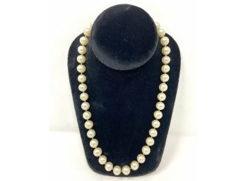 Faux Pearl Necklace With Sterling Clasp