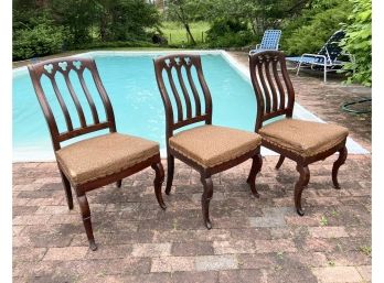 Rare- Three Authentic Mid-19TH Century Alexander Roux Gothic Revival Chairs - 1 Signed