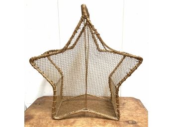 Large Vintage Star Shaped Metal Basket