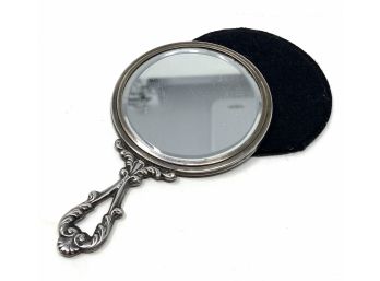 Lovely Small 800 Silver Pocket Mirror
