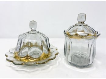 Pretty Vintage Glass Candy Dishes With Lids