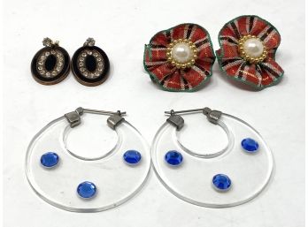 Three Pairs Of Vintage Earrings For Three Different Looks