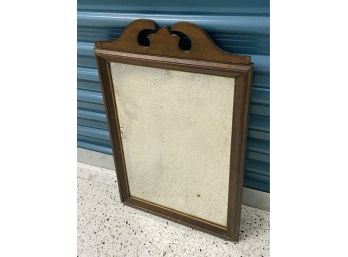 Vintage Wooden Mirror With Frosted Glass
