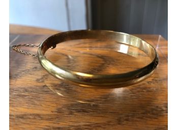 Sterling Silver Gold Vermeil Hinged Bangle Bracelet