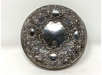 Towle Sterling Silver Pocket Mirror With Embossed Design