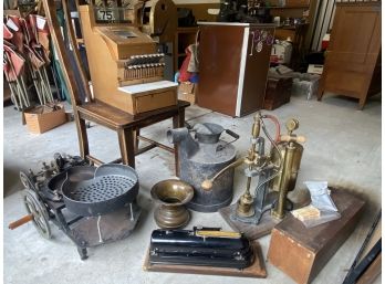 Cash Register, Dental Casting Mahine, Protectograph, And Buckets