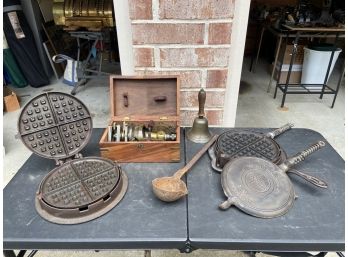 Cast Iron Waffle Maker And Compass