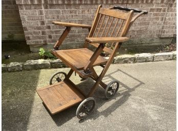 Antique Vintage Wooden Wheelchair