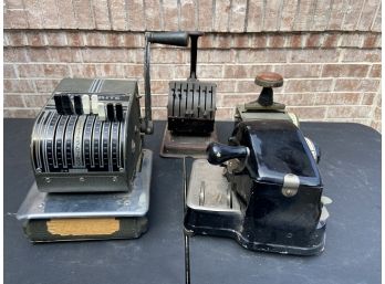 Antique Check Stamp And Writers